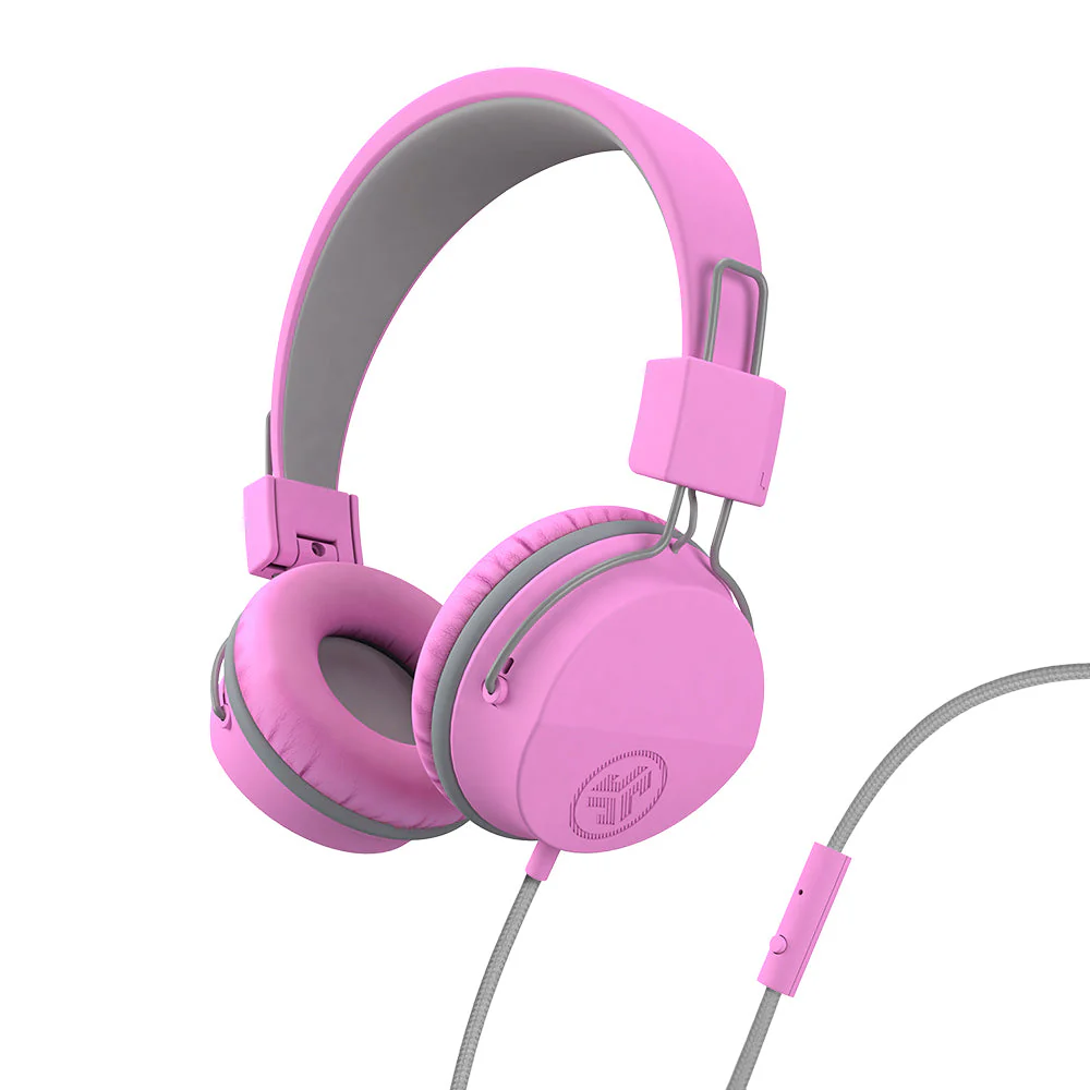 JBuddies Studio On-Ear Kids Wired Headphones Pink / Gray